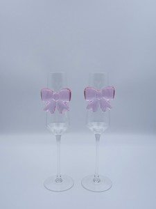 Copa de champán de lujo con lazo de mariposa hecho a mano al por mayor, <span class=keywords><strong>flauta</strong></span> con cinta 3D para regalo de boda - Product Image 3