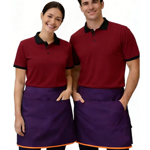 Polo <span class=keywords><strong>de</strong></span> travail personnalisé avec tablier pour personnel <span class=keywords><strong>d</strong></span>'hôtel, restaurant, bar, serveurs, réceptionnistes, personnel <span class=keywords><strong>de</strong></span> <span class=keywords><strong>nettoyage</strong></span>, café et cuisine - Product Image 2