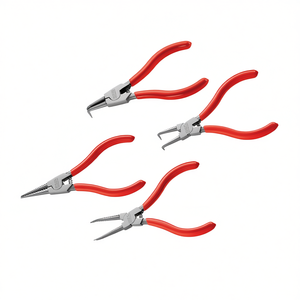 Juego de alicates de 4 piezas con mangos rojos para trabajos de precisión y manipulación de cables - Product Image 2