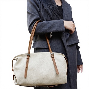 Bolso de Hombro Casual de Lino con Cremallera, Diseño Coreano, Estilo Almohada, para el Día a Día, Tendencia Sencilla y Moderna, Colección Primavera 2026 - Product Image 1