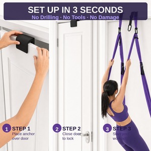 Correa de Yoga para Colgar en la Puerta, Estirador de Piernas con Resistencia, Entrenador de Flexibilidad Ajustable de Poliéster, Práctica de Inversión y Flexión - Product Image 5