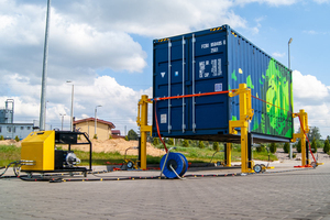 Vận chuyển <span class=keywords><strong>container</strong></span> hệ thống nâng 32 tấn 4 bài 24V 20ft 40ft <span class=keywords><strong>container</strong></span> thủy lực Lift - Product Image 6