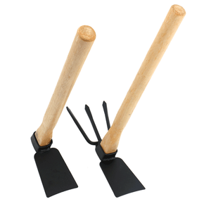 Houe et fourche en acier au manganèse pour l'agriculture et le jardinage avec manche en bois, lame de 5 pouces, outil d'extérieur pour la gestion des cultures - Product Image 1
