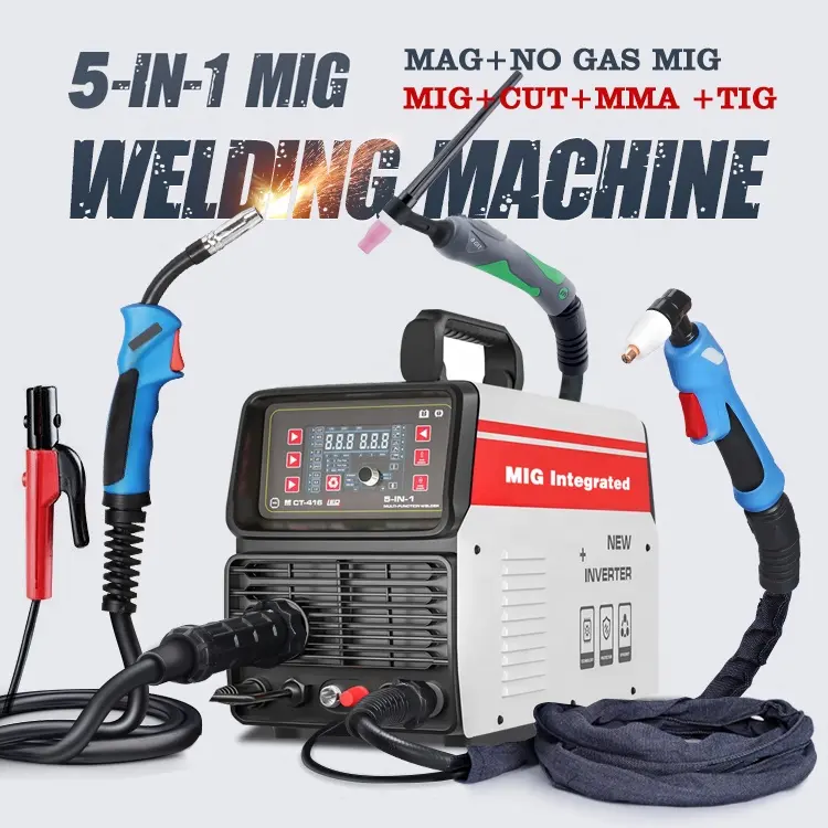 5 IN 1 MIG TIG Plasma CUT free gas mig MMA High quality multi-purpose welding machine Welder