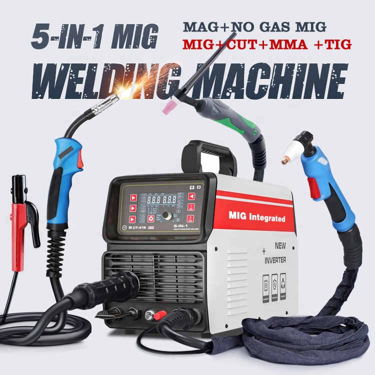 5 IN 1 MIG TIG Plasma CUT free gas mig MMA saldatrice multiuso di alta qualità