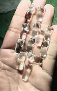 Mugalart Pierre de cristal naturelle sculptée à la main, forme irrégulière transparente 10x20mm, 20 carats, pierre précieuse en vrac pour la fabrication de bijoux - Product Image 2