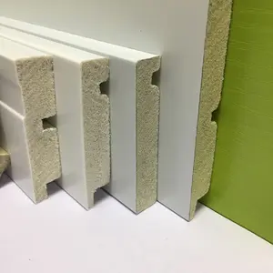 Suelo de vinilo impermeable respetuoso con el medio ambiente, estilos modernos, moldura de zócalo de pared, rodapié de poliestireno blanco, moldura Ps