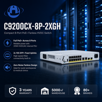 Oferta Especial: Switch Empresarial Compacto Sin Ventilador C9200CX-8P-2XGH de 8 Puertos Full PoE+ HVDC/AC con 2x10G SFP+ Uplink