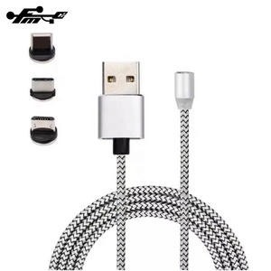 Chargeur de câble USB 2.4A magnétique en nylon tressé câble de charge USB 2019 pour Android PVC Standard Mix vente en gros 3 en 1 pour <span class=keywords><strong>Iphone</strong></span> - Product Image 2
