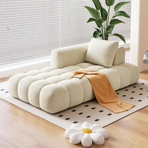 Sofá cama de tela color crema, sillón suave y cómodo para el hogar, dormitorio, balcón, apartamento, uso diario y de ocio. - Product Image 1