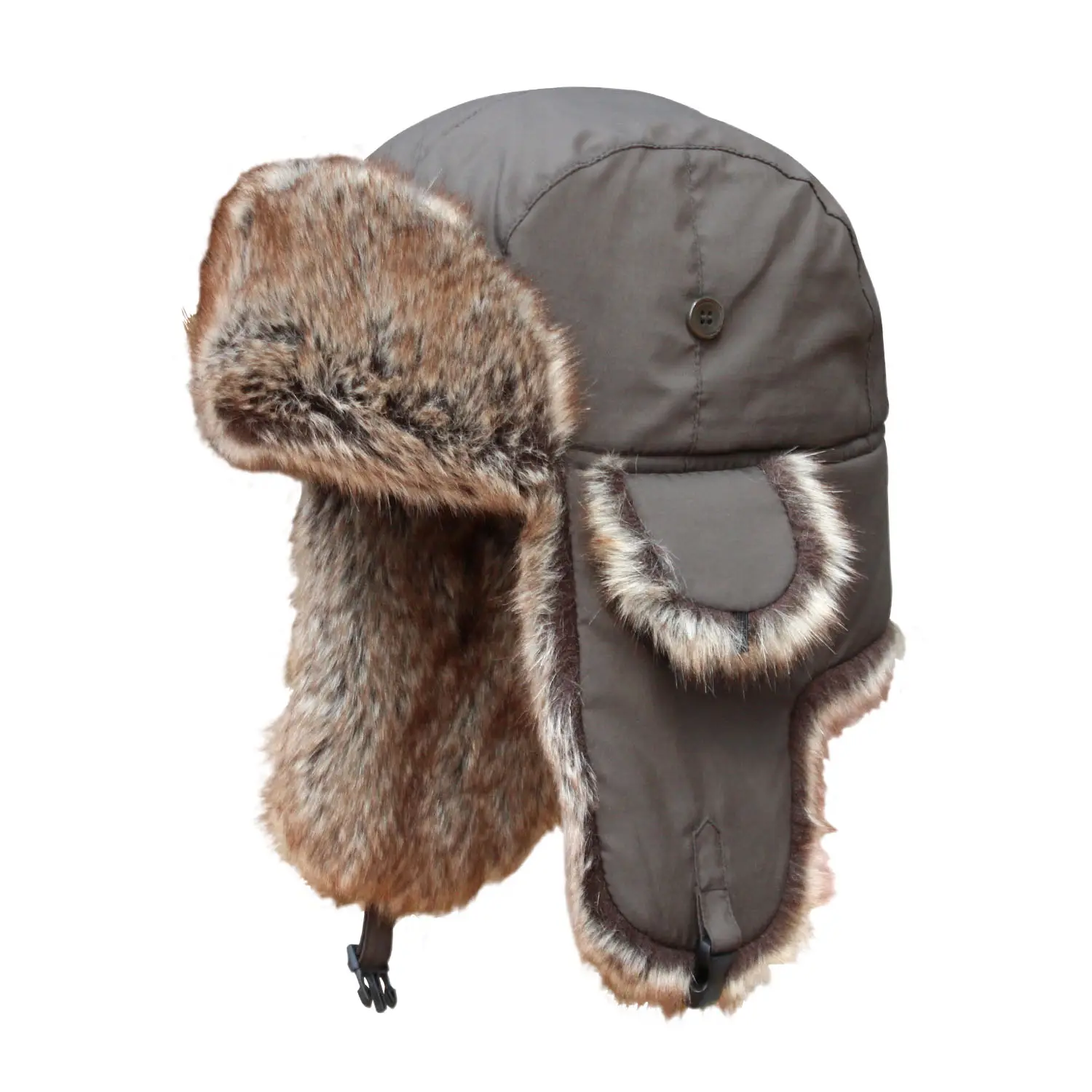 Lông Mùa Đông Faux Fur Trapper Máy Bay Ném Bom Mũ Nga Ấm Đi Xe Đạp Trượt Tuyết Phi Công Mũ Cho Nam Giới