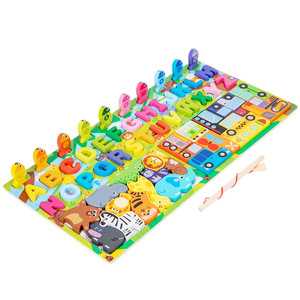 Giocattolo in Legno per Bambini, <span class=keywords><strong>Puzzle</strong></span> Piatto con <span class=keywords><strong>Numeri</strong></span>, Blocchi da Costruzione, Educazione Precoce, Sviluppo dell'Intelligenza, Rompicapo per 4-6 Anni - Product Image 5