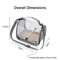 Sac de transport portable transparent pour oiseaux et animaux de compagnie, cage de voyage pour perroquets, sac pour petits animaux avec support, bâton, plateau et sangle d'épaule