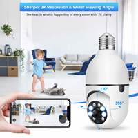 Caméra Ampoule Sans Fil Intérieure Ikevision ICSEE 1080P avec Capteur CMOS, Prise en Charge NVR, Lumière LED, Port E27, Sécurité Domestique WIFI
