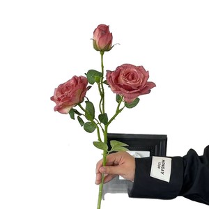 <b>Artificial</b> French Style Multi Headed Roses Pink White Mauve Silk Flower <b>Bouquet</b> Wedding Centerpiece High Simulation - Product Image 5