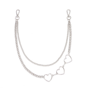 Chaîne de pantalon en métal en forme de cœur, double couche, unisexe, pour usage quotidien, en alliage de zinc - Product Image 5