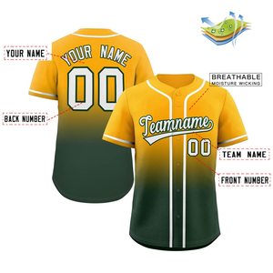 Custom Gradiënt Honkbal Jersey Hiphop Knoop Down Shirts Gestikt Gepersonaliseerd Nummer Voor Mannen - Product Image 2