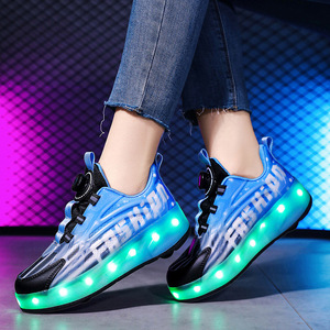 Zapatillas Deportivas Casuales con Luces LED y Parte Superior de Cuero Genuino para Niños y Niñas - Product Image 3