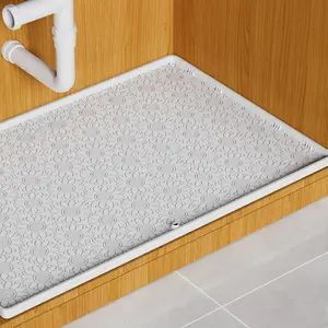 Tikar bawah wastafel 34x22, Liner silikon cepat kering menerima kabinet kamar mandi yang dapat disesuaikan Anti selip untuk dapur tahan air tahan lama