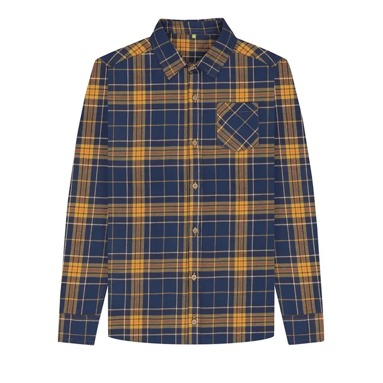 Factory Direct Sale Latest Style Men'S All Cotton Flannel Button Shirt Men