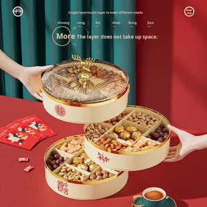 Elk Multi-layer Candy Storage Box Sala Mesa De Café Placa De Frutas Secas Tampa Compartimentada Casamento Frutas Doces Festivo Novo - Product Image 2