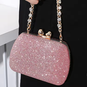High Quality Textured Square <b>Box</b> New Fashionable Evening Bag Fashion <b>Heart</b>-<b>Shaped</b> Diamond-Encrusted Wedding Women's Tote Bags - Product Image 4