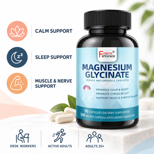 Fabricante de Suplementos de Glicinato de Magnesio de Marca Privada Shecome, Vitamina para Dormir y Calmar, 90 Cápsulas de Glicinato de Magnesio - Product Image 3