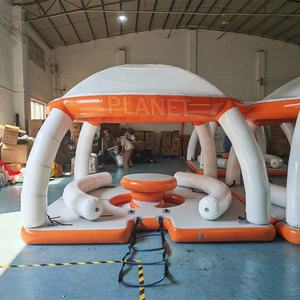 <span class=keywords><strong>Parc</strong></span> <span class=keywords><strong>aquatique</strong></span> extérieur commercial équipement de jeux de jeu loisirs île flottante gonflable quai de plate-forme d'eau avec tente - Product Image 5