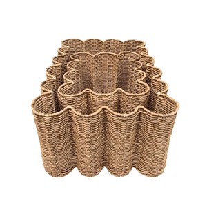 Handmade Woven Rattan <b>Storage</b> <b>Basket</b> Geometric Shape Eco Friendly For Living Room Bathroom Cosmetic Coffee Tabletop <b>Storage</b> - Product Image 5