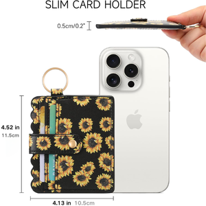 Fábrica guepardo girasol leopardo estilo tarjetero cartera llavero monedero PU cuero cartera cuentas llavero tarjetero cartera - Product Image 4