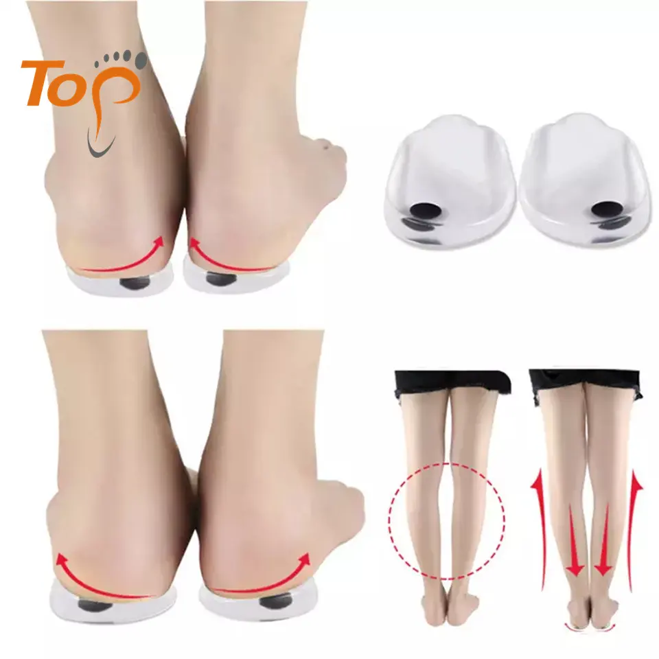 Bantalan hak tinggi o/x untuk wanita, bantalan gel koreksi kaki sapi, Sol dalam, bantal orthotic, bantalan hak perekat