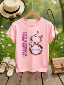 T-shirt casual da donna girocollo a maniche corte con stampa grafica in tessuto jersey vestibilità regolare per tutte le stagioni - Giornata Internazionale della Donna - Product Image 2