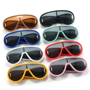 Y2K <strong>Sunglasses</strong> Fashionable Retro Trendy Blue/Black/White PC Luxury One Piece Lens Oversized Shield <strong>Personalised</strong> Top <strong>Sunglasses</strong> - Product Image 6