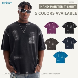 เสื้อยืดโอเวอร์ไซส์สำหรับผู้ชายเสื้อยืดซักกรดซักแบบตามสั่ง - Product Image 5