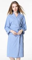 Peignoir de luxe personnalisé 100% coton gaufré avec doublure en éponge intérieure Taille XL Motif uni Robe pour l'été