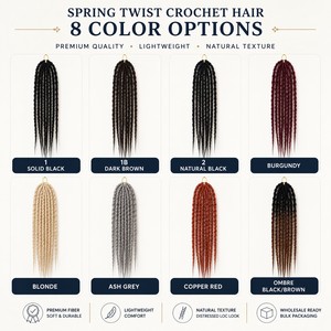 ผมถักโครเชต์แบบสปริง<span class=keywords><strong>ทวิ</strong></span>สต์สีดำสนิท เนื้อนุ่ม ทำจากเส้นใยสังเคราะห์ สำหรับผู้หญิงแอฟริกัน เหมาะสำหรับทุกโอกาส - Product Image 4