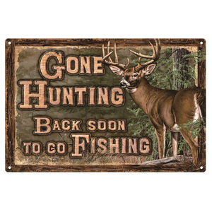 Letrero Vintage para Decoración Rústica de Caza y Pesca al Aire Libre, Letreros de Pesca Vintage para <span class=keywords><strong>el</strong></span> Hogar, Letrero de Pared de Metal para Cuarto de Pesca, SH007 - Product Image 3