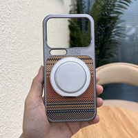 Casing Ponsel Mewah Anti Benturan dengan Grid Magnetik PC&PU untuk Xiaomi 17 Ultra dan iPhone 17 Pro Max, Pelindung Baru