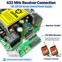 Alimentation 12V 5A pour contrôle d'accès avec boîtier métallique et prise en charge de la batterie de secours AC 100-240V 50/60Hz