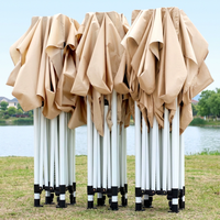 Tente pliante double couche MEET JOY pour sports de plein air avec parois et auvent, sac de transport inclus, idéale pour la publicité et les événements