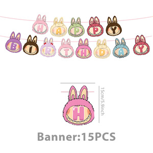 Bubu les monstres, fournitures de fête pour 10 invités, assiettes jetables, gobelets, serviettes, fourchettes, cuillères, décoration d'anniversaire pour enfants, dessin animé mignon - Product Image 6