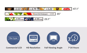 47.1 inch Kệ cạnh siêu rộng <span class=keywords><strong>LCD</strong></span> hiển thị quảng cáo Máy nghe nhạc <span class=keywords><strong>LCD</strong></span> kỹ thuật số Giá hiển thị trong kệ - Product Image 2