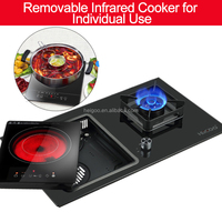 Jual Hot Kualitas Tinggi Double Burner Built-In Rumah Alat Dapur Kompor Gas Kompor Kompor Gas dan Keramik Inframerah cooker