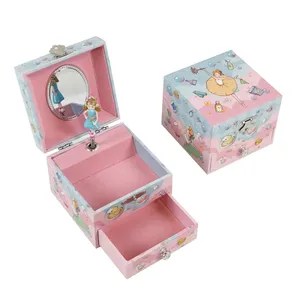 Customized wholesale pearl handle jewelry music box for girls personalized ballerina musical jewelry box