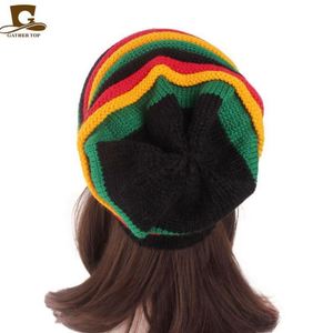 Fashion Jamaica Style 3D Embroidery Knit Slouchy Beanie <b>Hat</b>-<b>Winter</b> Warm Outdoor Travel & Beach Cap - Product Image 6