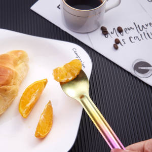 ช้อนส้อม2อิน1ช้อนอุปกรณ์สำหรับปิคนิคไทเทเนียมด้ามจับยาวโลโก้ ODM - Product Image 2