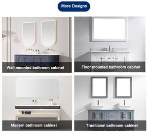 Mueble de Baño Moderno de Lujo con Espejo, Mueble de Madera con Gabinete de Pared para Baño de Hotel, Color Blanco - Product Image 5