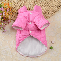 Manteau d'hiver matelassé pour chien en gros avec anneau en D, veste douce doublée polaire pour chiot, vêtements chauds pour petit chien, tenue pour animaux de compagnie