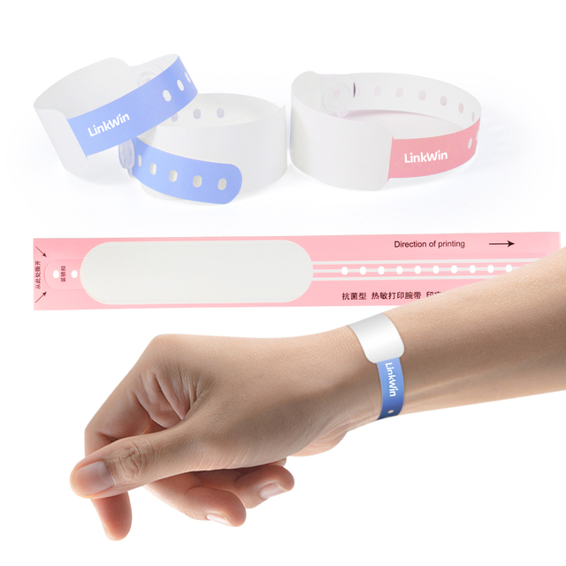 Waterproof Customizable Bracelet Vinyl Wristbands Plastic Customized Logo QR Code PVC Bracelet Medical ID Bracelet for Hospital