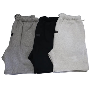 Shorts de survêtement décontractés mi-taille pour hommes, ensemble 2 pièces streetwear d'été, haute qualité, gris, noir, blanc - Product Image 1